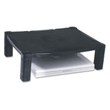 Single-level Monitor Stand, 17" X 13.25" X 3" To 6.5", Black, Supports 50 Lbs