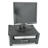 Two-level Monitor Stand, 17" X 13.25" X 3.5" To 7", Black, Supports 50 Lbs