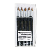 Artist Brush, Size 8, Camel Hair, Round, 12-pack