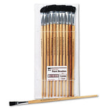 Long Handle Easel Brush, Size 12, Natural Bristle, Flat, 12-pack