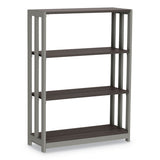 Trento Line Bookcase, Three-shelf, 31 1-2w X 11 5-8d X 43 1-4h, Mocha