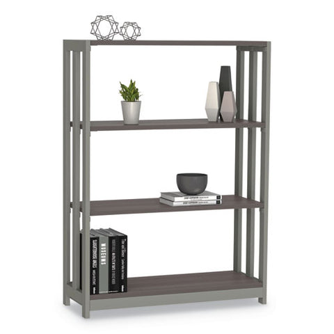 Trento Line Bookcase, Three-shelf, 31 1-2w X 11 5-8d X 43 1-4h, Mocha