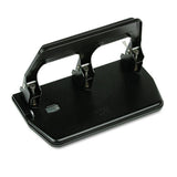 40-sheet Heavy-duty Three-hole Punch, 9-32" Holes, Gel Pad Handle, Black