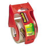 Sure Start Packaging Tape With Dispenser, 1.5" Core, 1.88" X 22.2 Yds, Clear