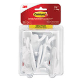 General Purpose Hooks, Medium, 3 Lb Cap, White, 20 Hooks And 24 Strips-pack