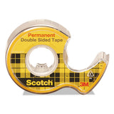 Double-sided Permanent Tape In Handheld Dispenser, 1" Core, 0.5" X 20.83 Ft, Clear, 3-pack