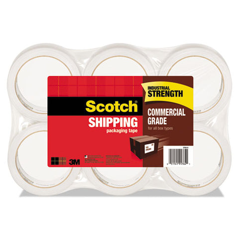 3750 Commercial Grade Packaging Tape, 3" Core, 1.88" X 54.6 Yds, Clear, 6-pack