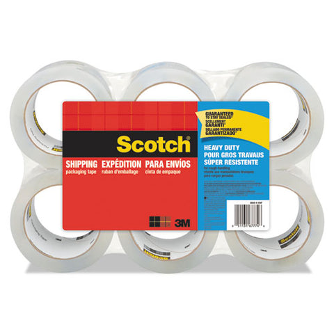 3850 Heavy-duty Packaging Tape, 3" Core, 1.88" X 54.6 Yds, Clear, 6-pack