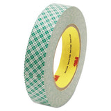 Double-coated Tissue Tape, 3" Core, 1" X 36 Yds, White