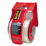 Reinforced Strength Shipping And Strapping Tape In Dispenser, 1.5" Core, 1.88" X 10 Yds, Clear