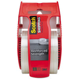 Reinforced Strength Shipping And Strapping Tape In Dispenser, 1.5" Core, 1.88" X 10 Yds, Clear