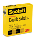 Double-sided Tape, 1" Core, 0.5" X 75 Ft, Clear