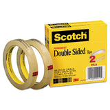 Double-sided Tape, 3" Core, 0.5" X 36 Yds, Clear, 2-pack