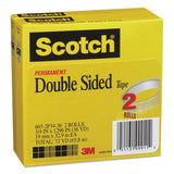 Double-sided Tape, 3" Core, 0.75" X 36 Yds, Clear, 2-pack