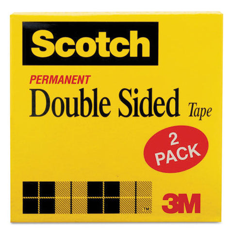 Double-sided Tape, 1" Core, 0.5" X 75 Ft, Clear, 2-pack