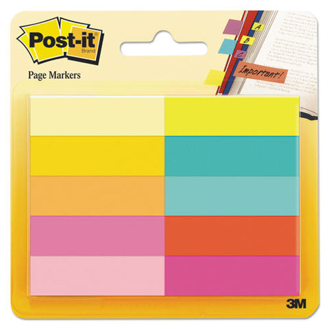 Page Flag Markers, Assorted Bright Colors, 50 Sheets-pad, 10 Pads-pack