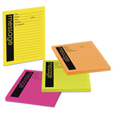 Self-stick Message Pad, 3 7-8 X 4 7-8, Rio De Janeiro Colors, 50-sheet, 4-pack