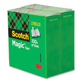 Magic Tape Refill, 3" Core, 0.75" X 72 Yds, Clear, 2-pack