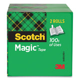 Magic Tape Refill, 3" Core, 0.75" X 72 Yds, Clear, 2-pack