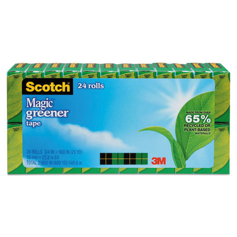 Magic Greener Tape, 1" Core, 0.75" X 75 Ft, Clear, 24-pack