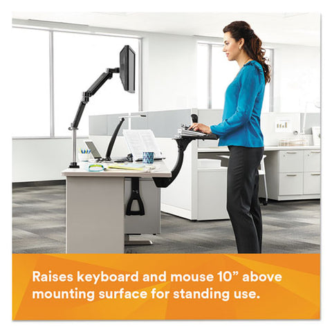 Sit-stand Easy Adjust Keyboard Tray, Highly Adjustable Platform,, Black