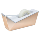 Facet Design One-handed Dispenser, With 3-4 X 350 Tape Roll, 1" Core, Copper