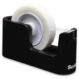 Heavy Duty Weighted Desktop Tape Dispenser, 1"-3" Core, Plastic, Black