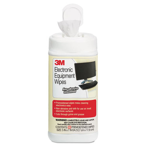 Electronic Equipment Cleaning Wipes, 5 1-2 X 6 3-4, White, 80-canister