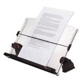 In-line Adjustable Desktop Copyholder, Plastic, 150 Sheet Capacity, Black-clear