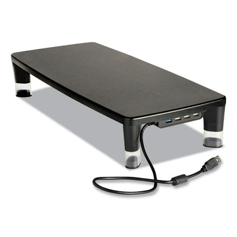 Monitor Stand Ms100b, 21.6 X 9.4 X 2.7 To 3.9, Black-clear, Supports 33 Lb