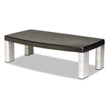 Extra-wide Adjustable Monitor Stand, 20" X 12" X 1" To 5.78", Silver-black, Supports 40 Lbs