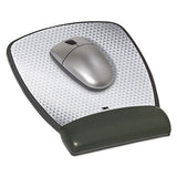 Precise Leatherette Mouse Pad W-standard Wrist Rest, 6-3-4 X 8-3-5, Black