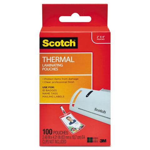 Laminating Pouches, 5 Mil, 2.25" X 4.25", Gloss Clear, 100-pack