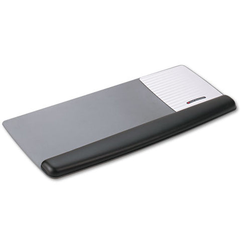 Antimicrobial Gel Mouse Pad-keyboard Wrist Rest Platform, Black-silver