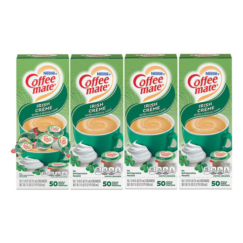 Liquid Coffee Creamer, Irish Creme, 0.38 Oz Mini Cups, 50-box, 4 Boxes-carton, 200 Total-carton