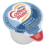 Liquid Coffee Creamer, French Vanilla, 0.38 Oz Mini Cups, 50-box