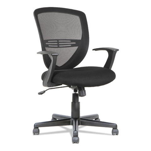 Swivel-tilt Mesh Mid-back Task Chair, Supports Up To 250 Lbs., Black Seat-black Back, Black Base