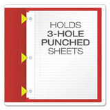 Twin-pocket Folders With 3 Fasteners, Letter, 1-2" Capacity, Red, 25-box