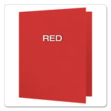 Twin-pocket Folders With 3 Fasteners, Letter, 1-2" Capacity, Red, 25-box