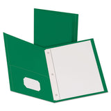 Twin-pocket Folders With 3 Fasteners, Letter, 1-2" Capacity, Green, 25-box