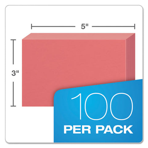 Unruled Index Cards, 3 X 5, Cherry, 100-pack