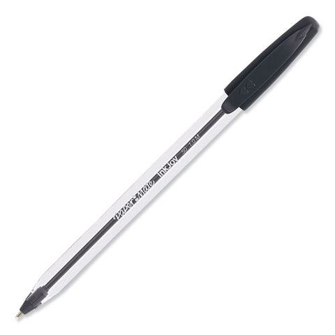 Inkjoy 50st Ballpoint Pen, Stick, Medium 1 Mm, Black Ink, White-black Barrel, 60-pack