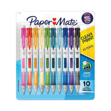 Clear Point Mechanical Pencil, 0.7 Mm, Hb (#2), Black Lead, Assorted Barrel Colors, 10/pack