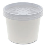 Paper Round Food Container And Lid Combo, 12 Oz, 3.75" Diameter X 3h", White, 250-carton