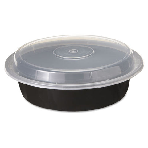 Versatainers, 24 Oz, 7" Diameter, Black-clear, 150-carton