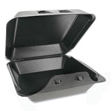 Smartlock Foam Hinged Containers, Large, 9 X 9.13 X 3.25, Black, 150-carton