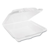 Foam Hinged Lid Containers, Dual Tab Lock Economy, 9.13 X 9 X 3.25, White, 150-carton