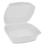 Foam Hinged Lid Containers, Single Tab Lock, 6.38 X 6.38 X 3, White, 500-carton