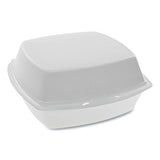 Foam Hinged Lid Containers, Single Tab Lock, 6.38 X 6.38 X 3, White, 500-carton