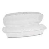 Foam Hinged Lid Containers, Single Tab Lock Hot Dog, 7.25 X 3 X 2, White, 504-carton